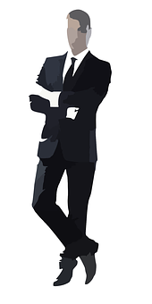 Confident Businessman Silhouette PNG