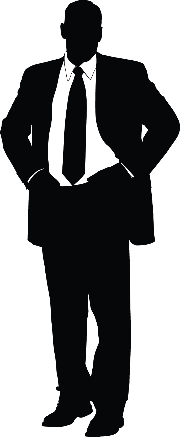 Confident Businessman Silhouette PNG