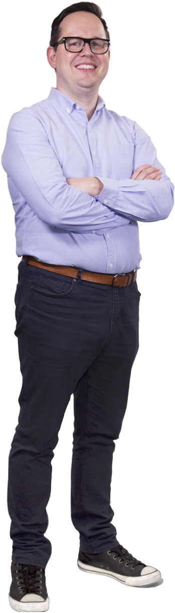 Confident Businessman Standing Casually PNG