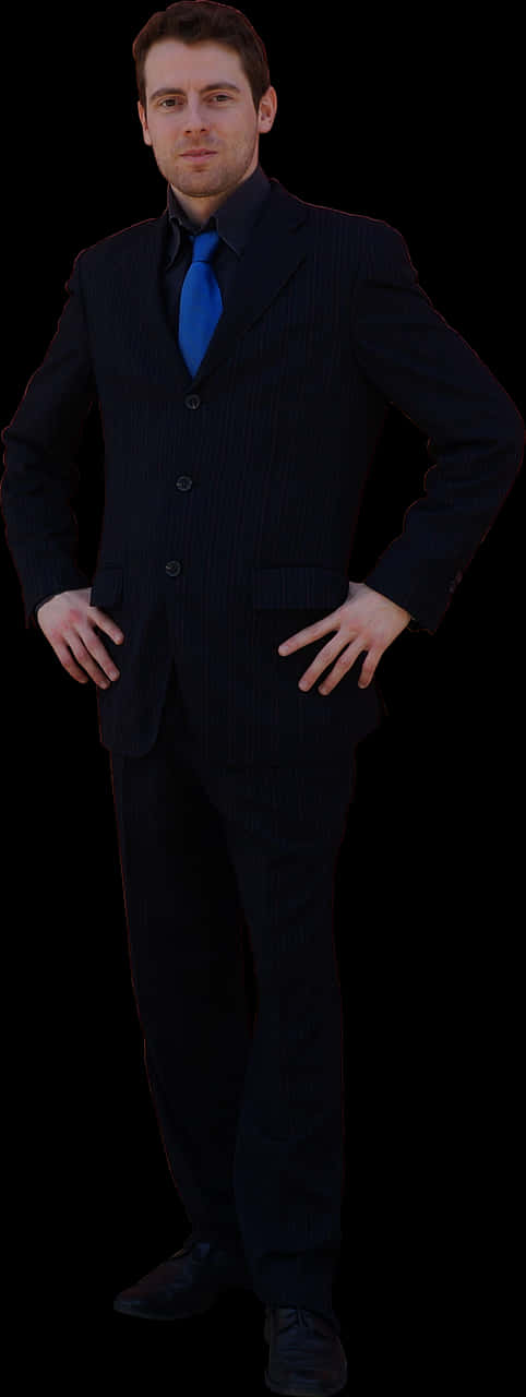 Confident Businessmanin Suit PNG