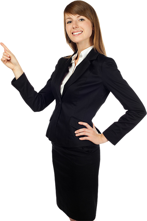 Confident Businesswoman Pointing PNG