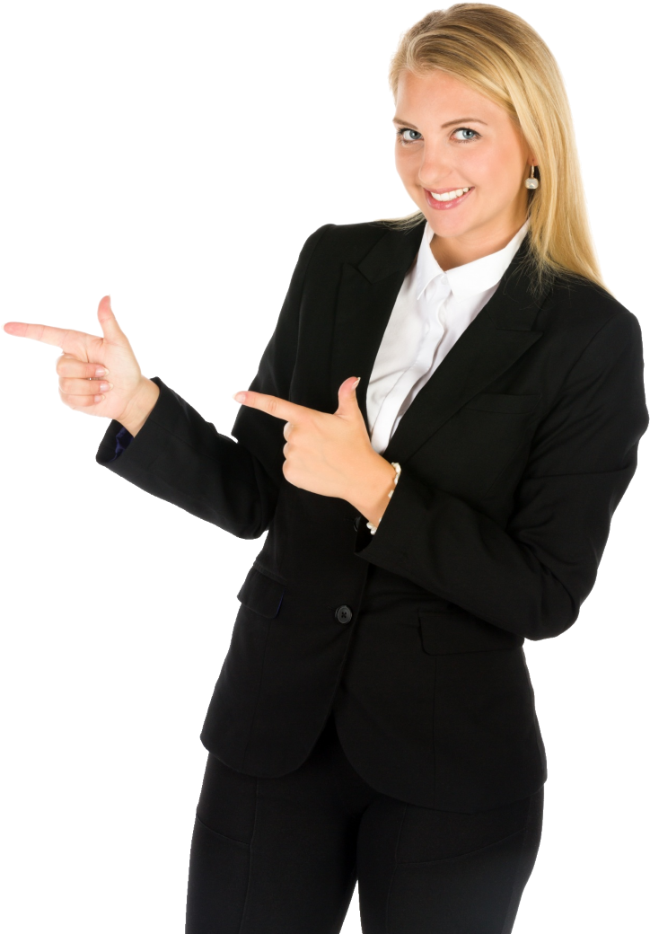 Confident Businesswoman Pointing PNG