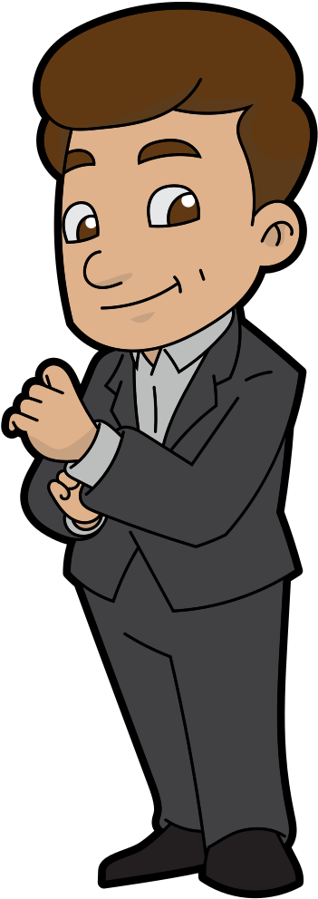 Download Confident Cartoon Businessman | Wallpapers.com