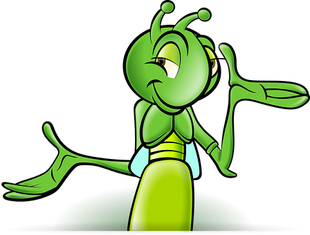 Confident Cartoon Cricket PNG