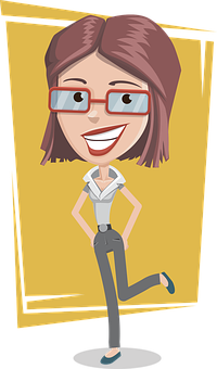 Confident Cartoon Girl Character PNG