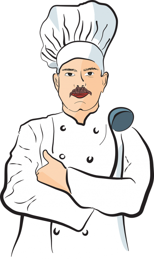 Confident Chef Cartoon Illustration PNG
