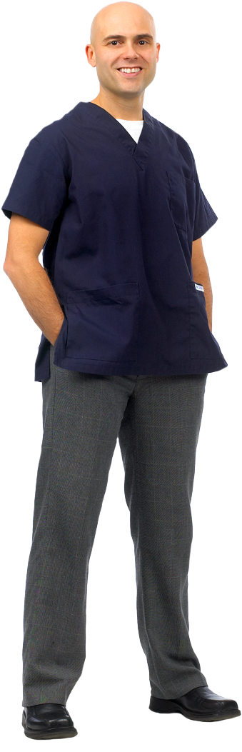 Confident Dentist Standing Pose PNG