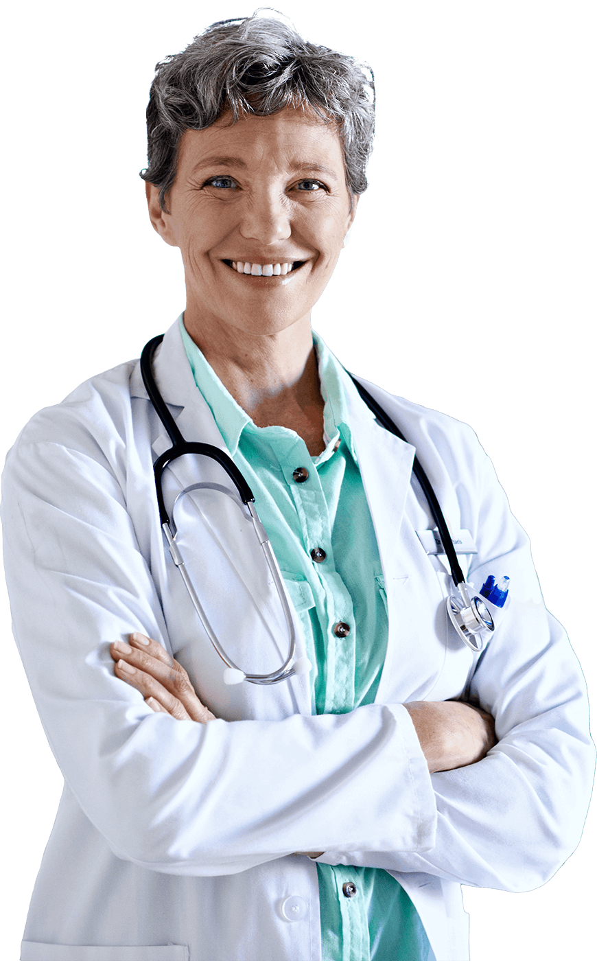 Confident Female Doctor Portrait PNG