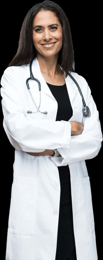 Confident Female Doctor Standing PNG