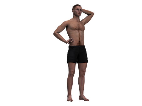 Confident Man Pose Black Background PNG