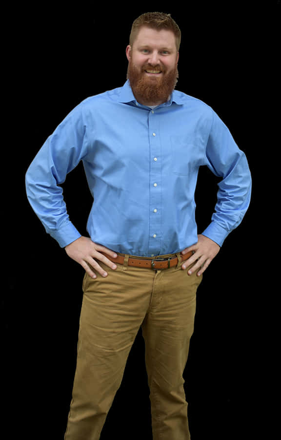 Confident Man Standing Hands On Hips PNG