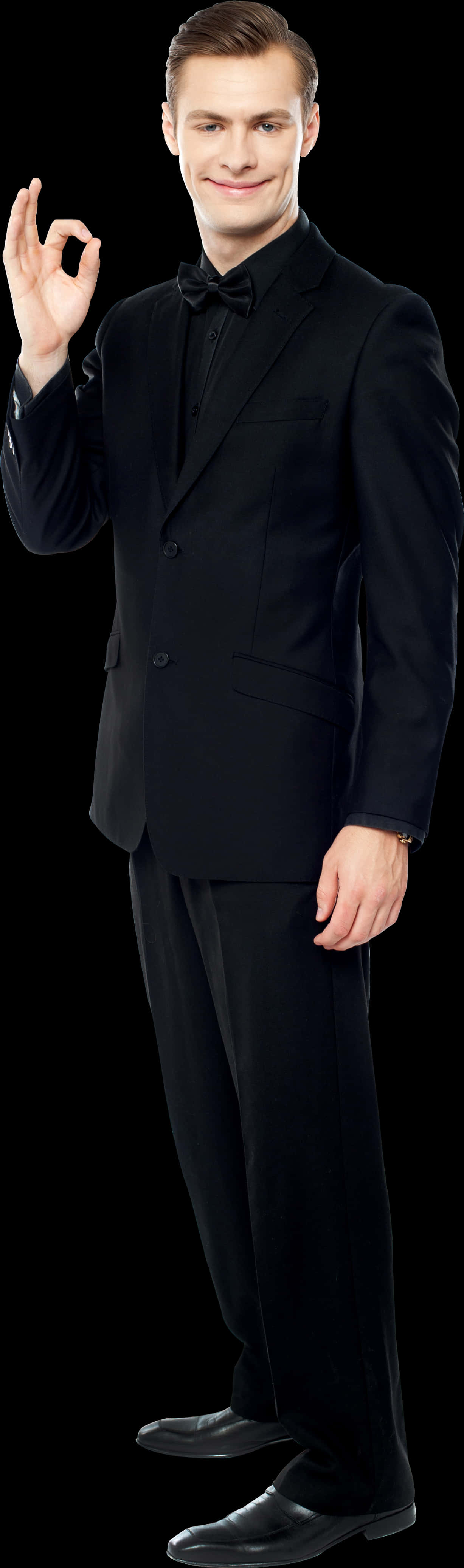 Confident Manin Black Suit PNG