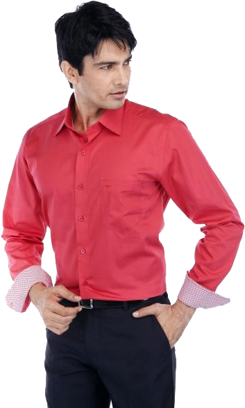 Confident Manin Red Shirt PNG