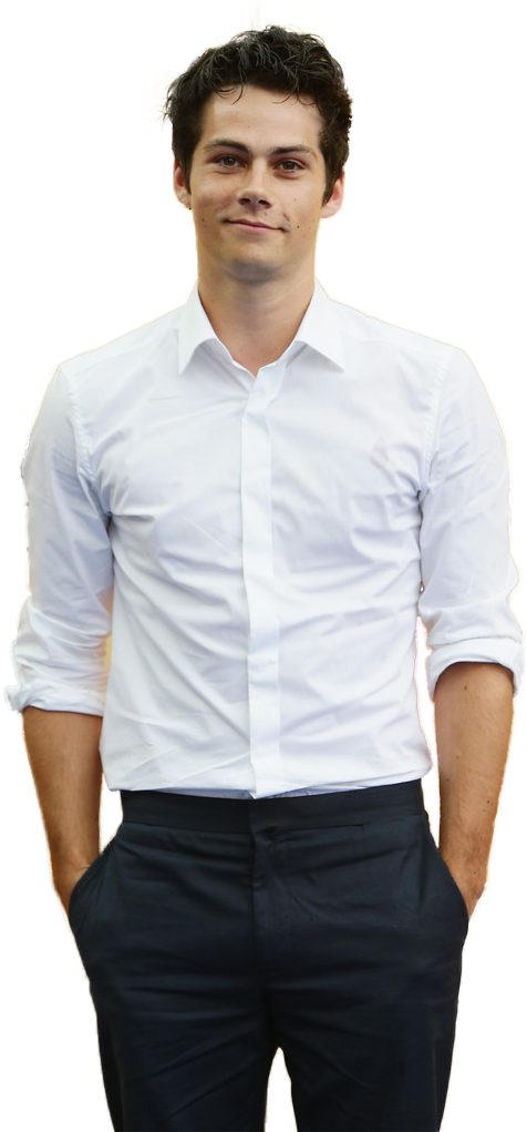 Confident Manin White Shirtand Dark Pants PNG