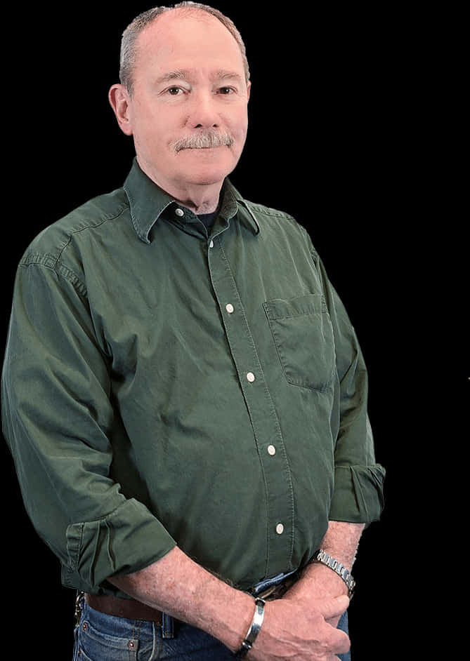 Confident Mature Man Standing PNG