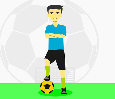 Confident Soccer Player Cartoon PNG