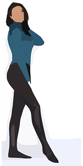Confident Stance Woman Illustration PNG
