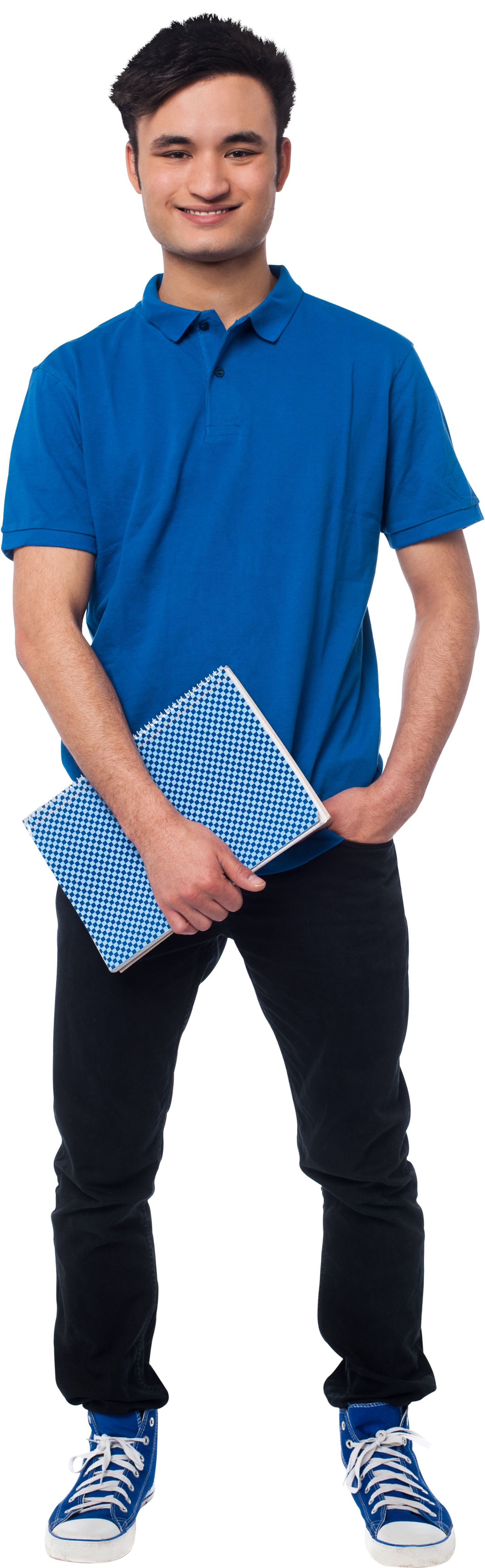 Confident Student Holding Notebook PNG