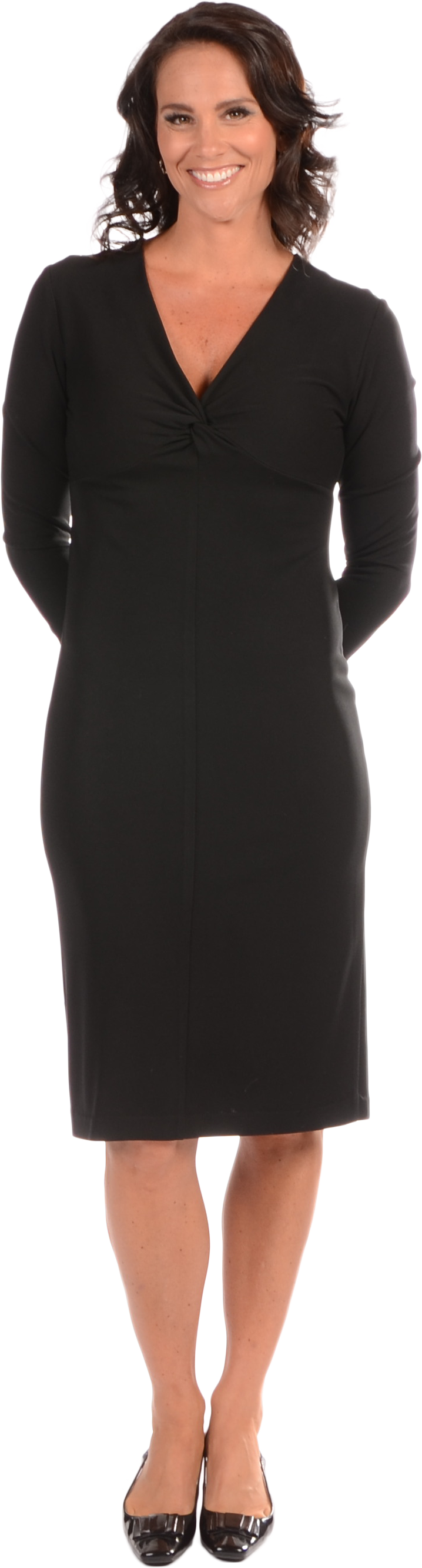 Confident Womanin Black Dress PNG
