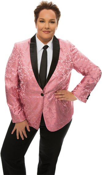 Confident Womanin Pink Blazer PNG
