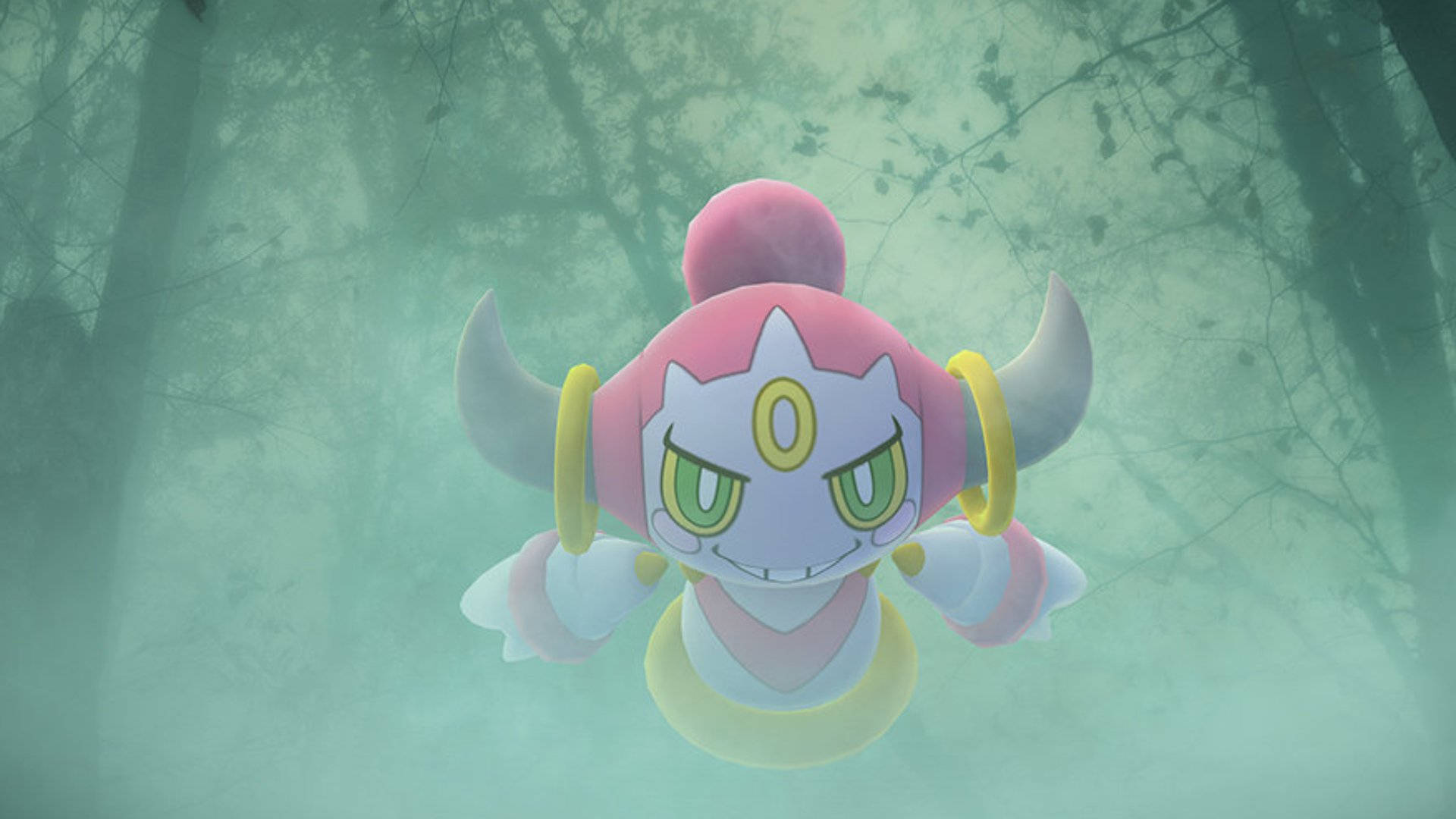 Confined Hoopa In Forest Wallpaper