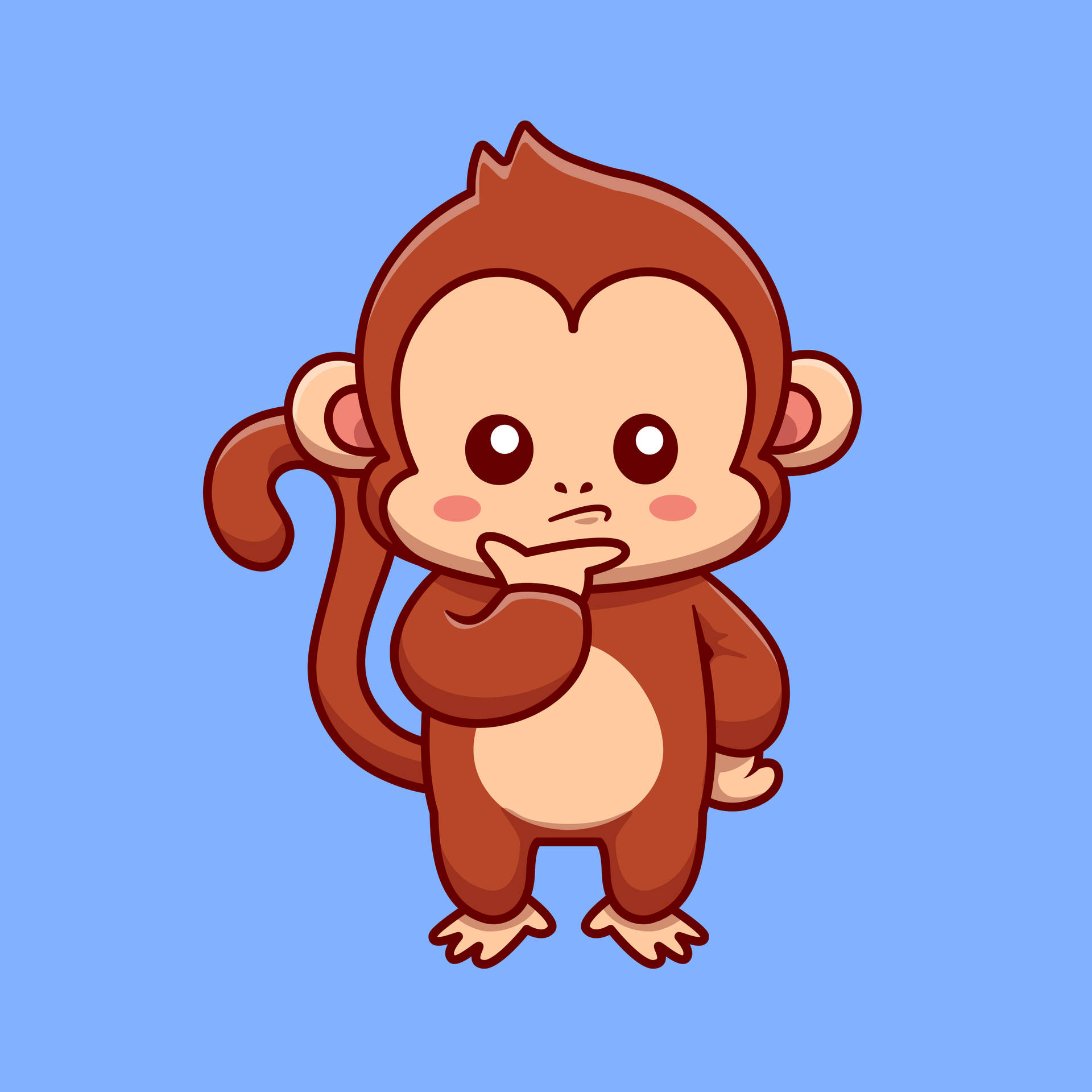 Bebê Macaco Confuso Papel de Parede