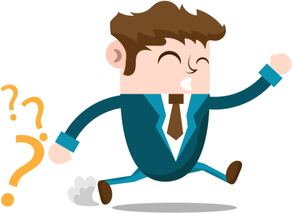 Confused Businessman Running Cartoon PNG