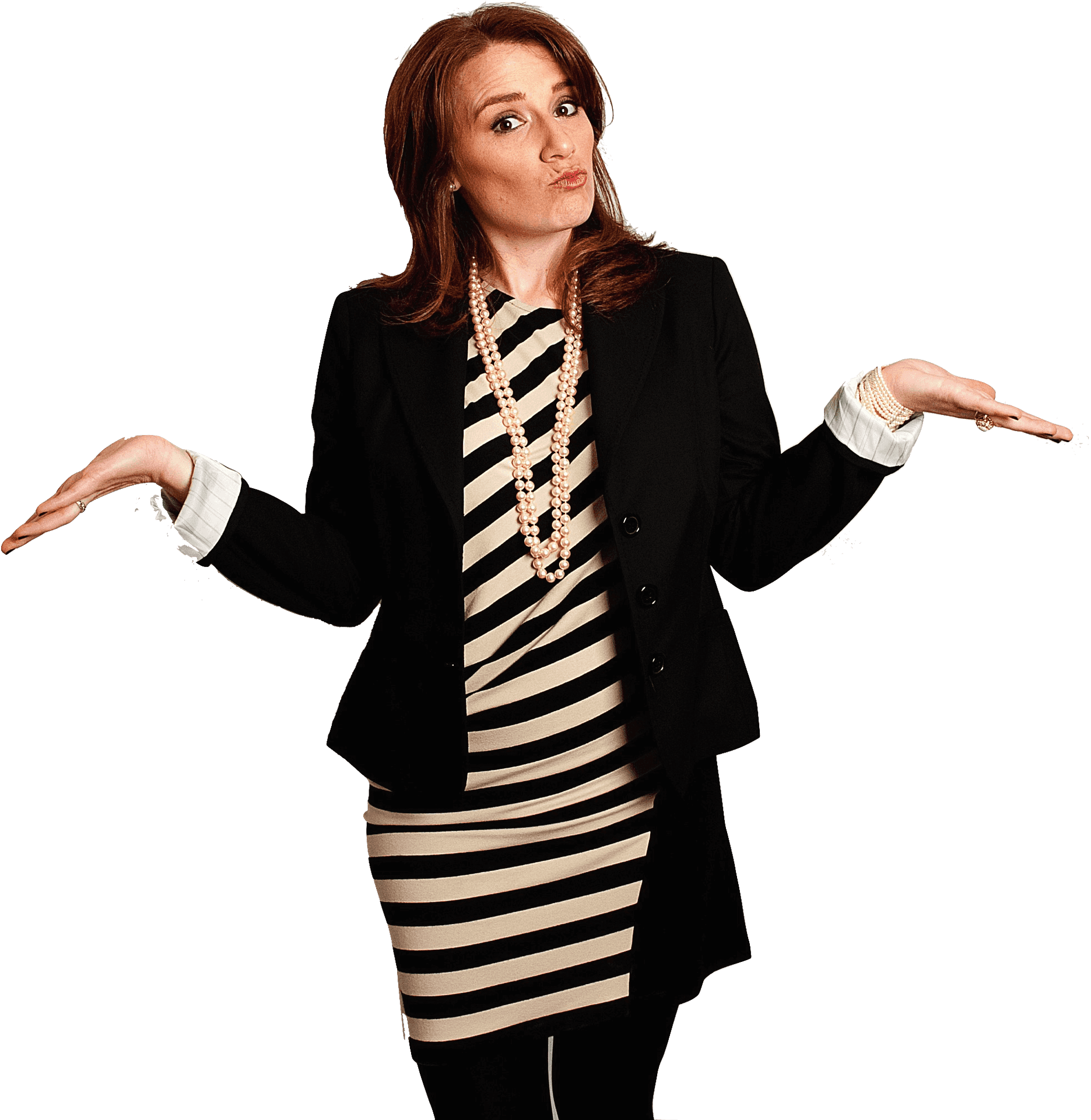 Confused Businesswoman Gesture PNG