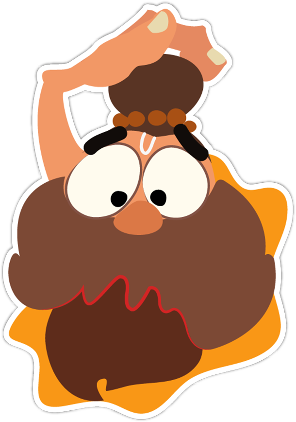 Confused Cartoon Character Sticker PNG