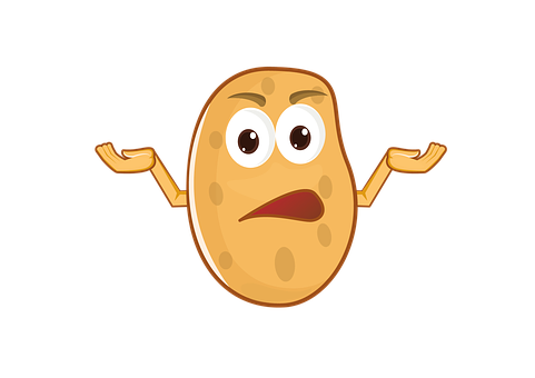 Confused Cartoon Potato Character PNG