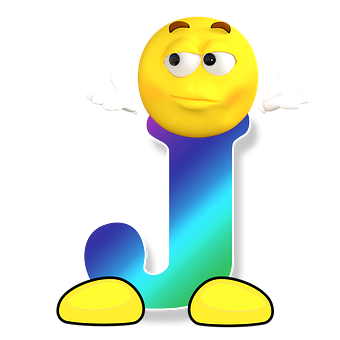 Confused Letter J Emoji PNG