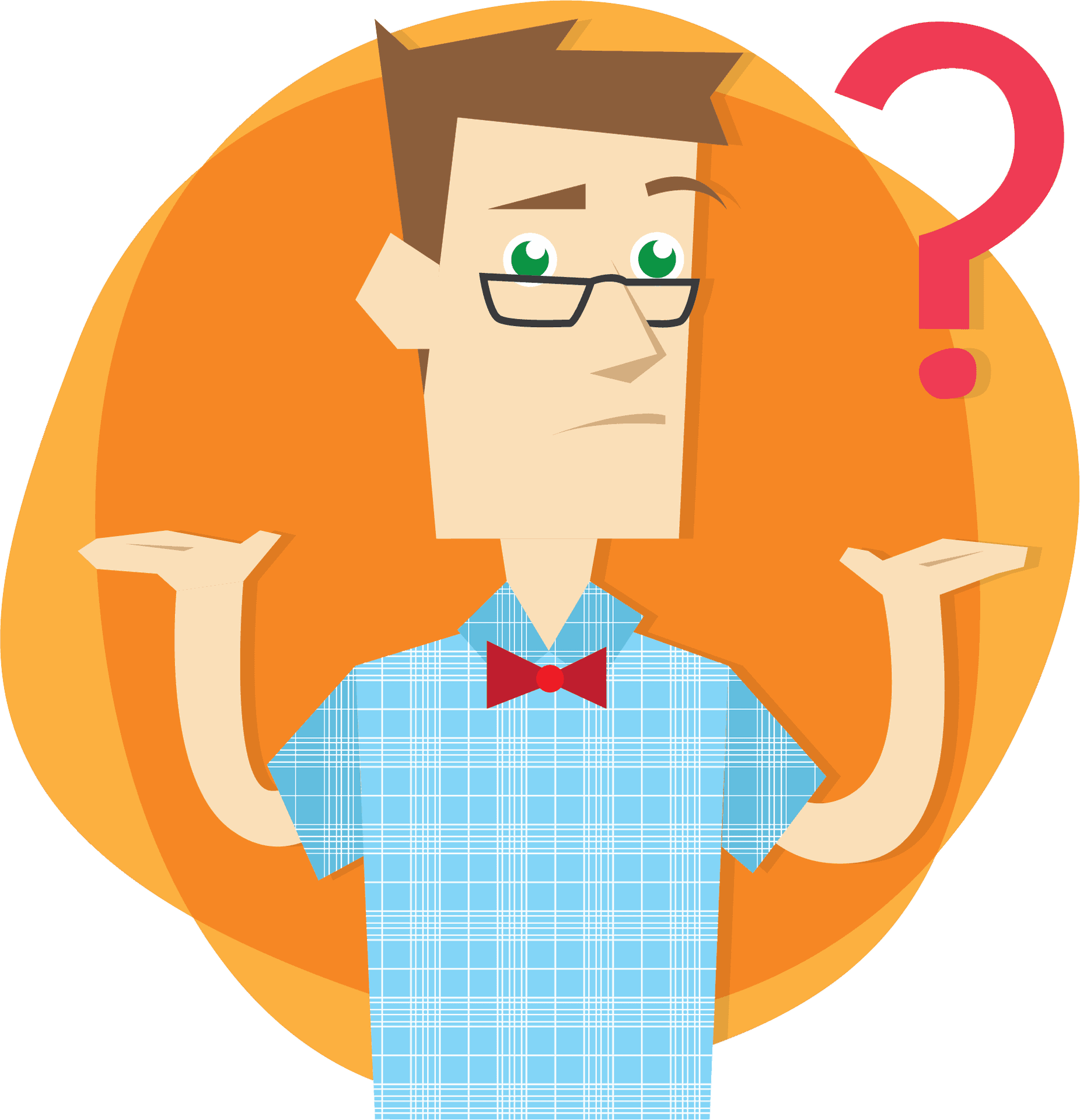 Confused Man Cartoon Question Mark PNG