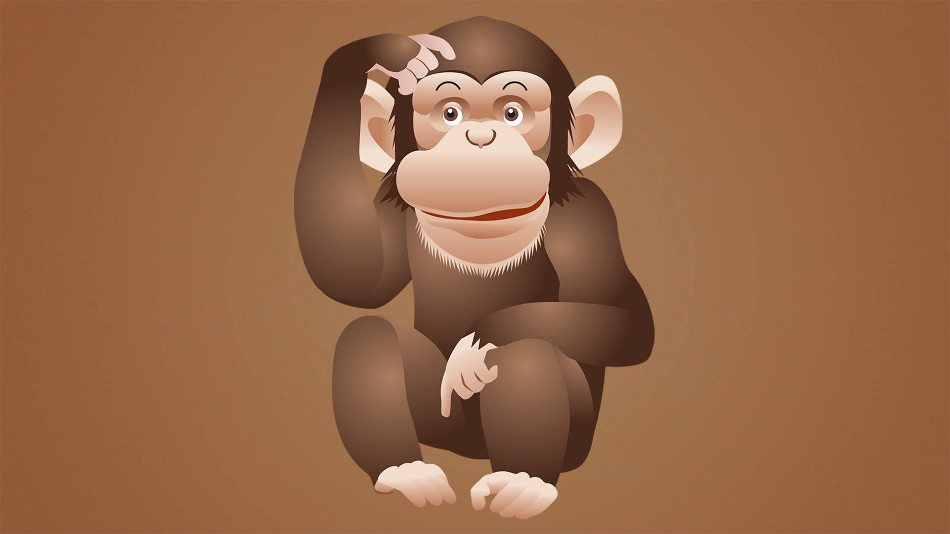 Confused Monkey Cartoon Wallpaper