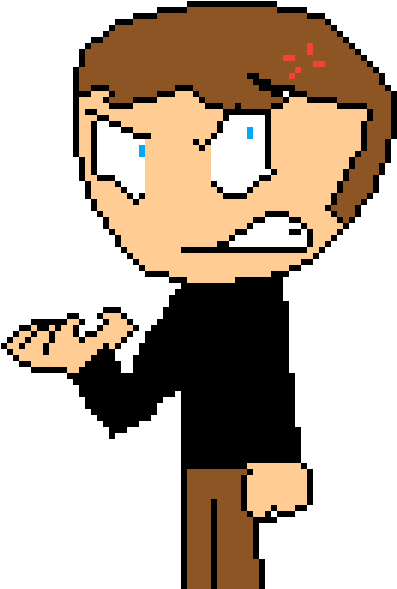 Confused Pixel Art Character PNG