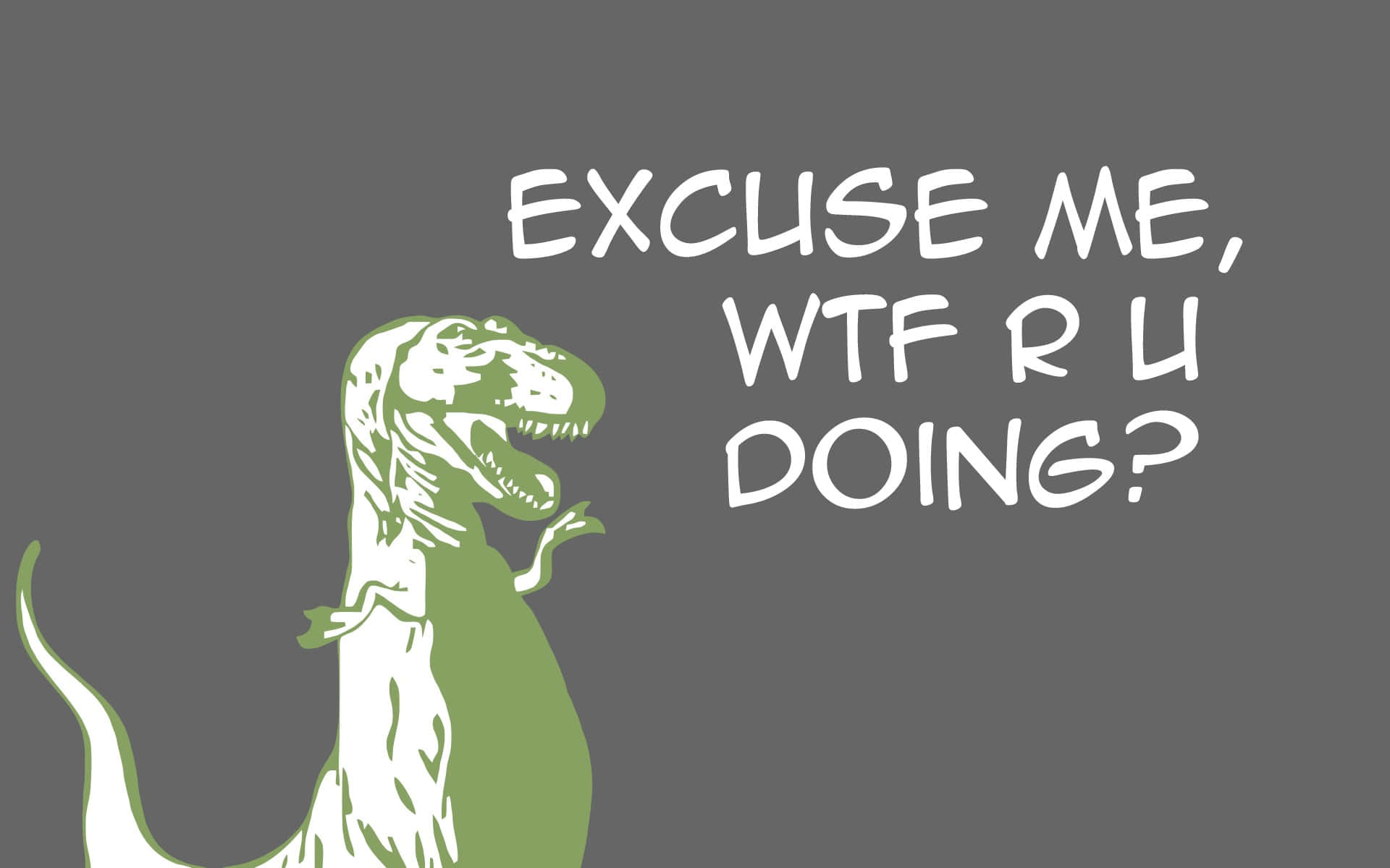 Confused T Rex Questioning Phrase Wallpaper