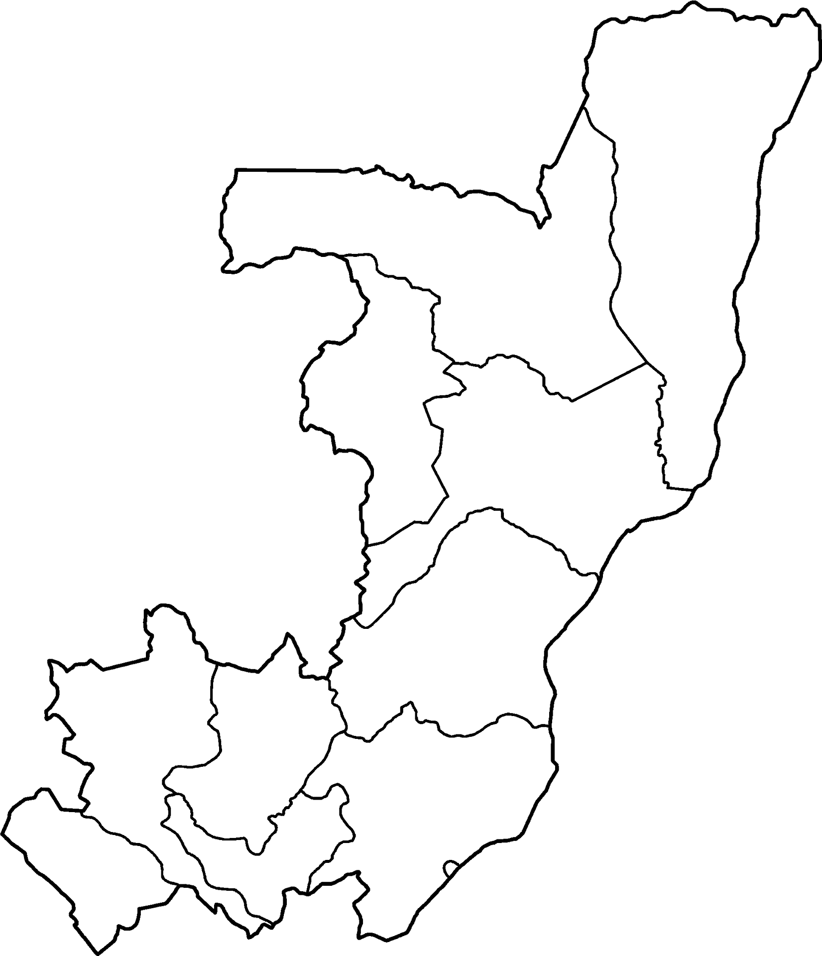 Congo Basin Outline Map PNG