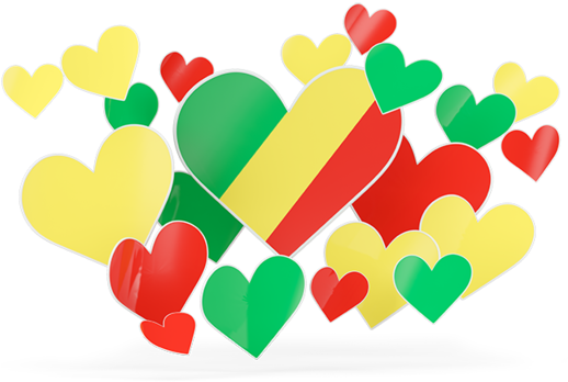 Congo Flag Heart Celebration PNG