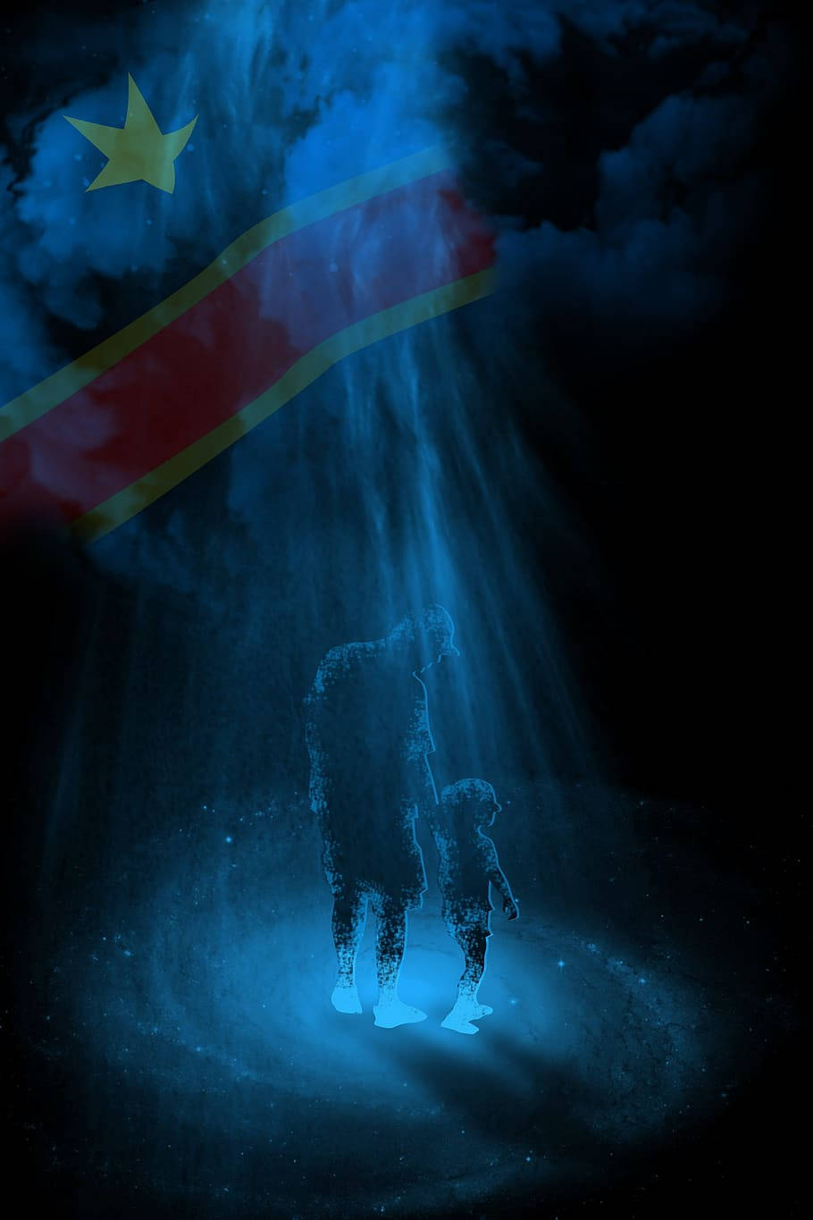 Congo Flag Shadow Ghost Effect Wallpaper
