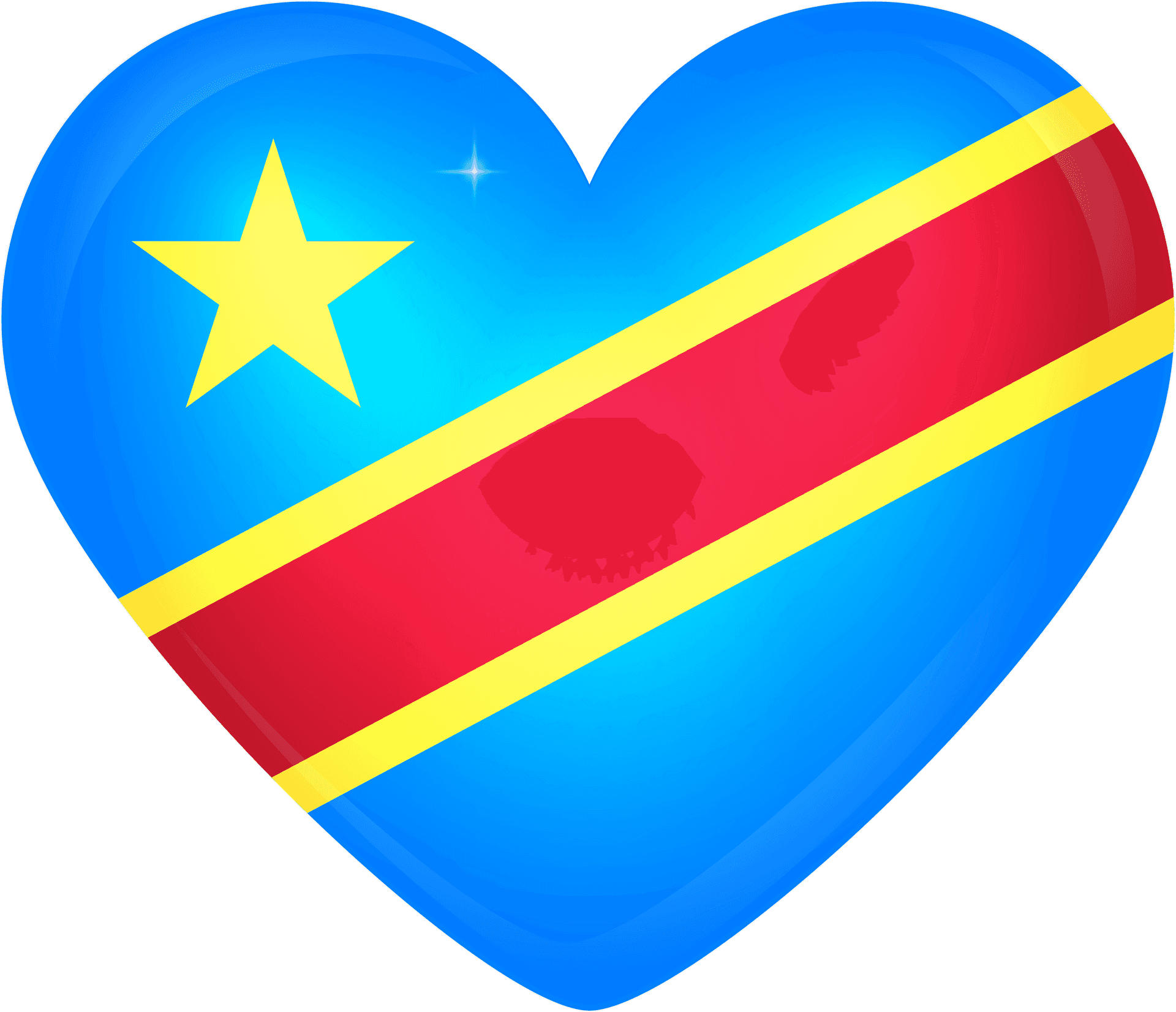 Congo Love Heart Flag PNG