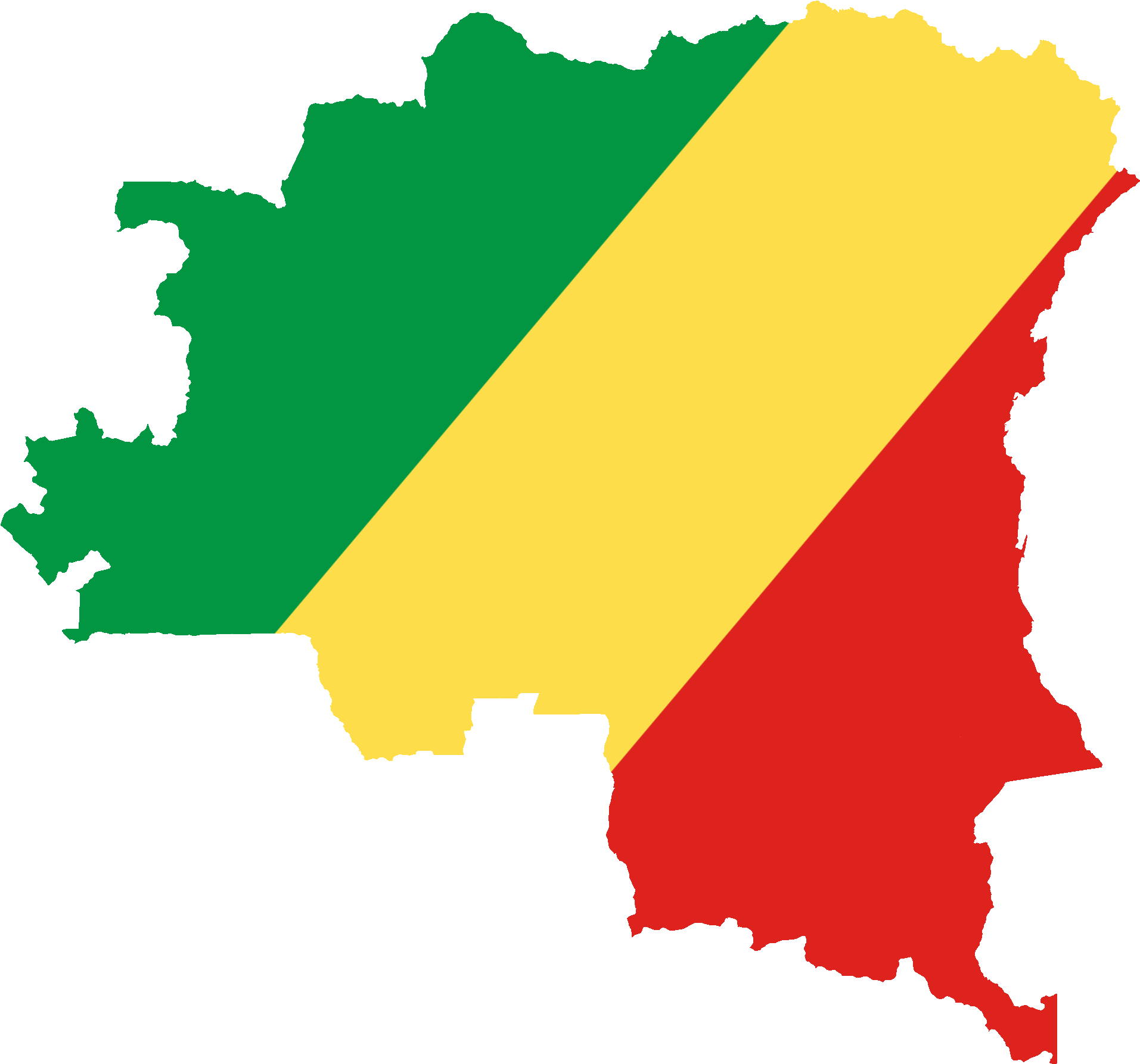 Congo Map Flag Overlay PNG