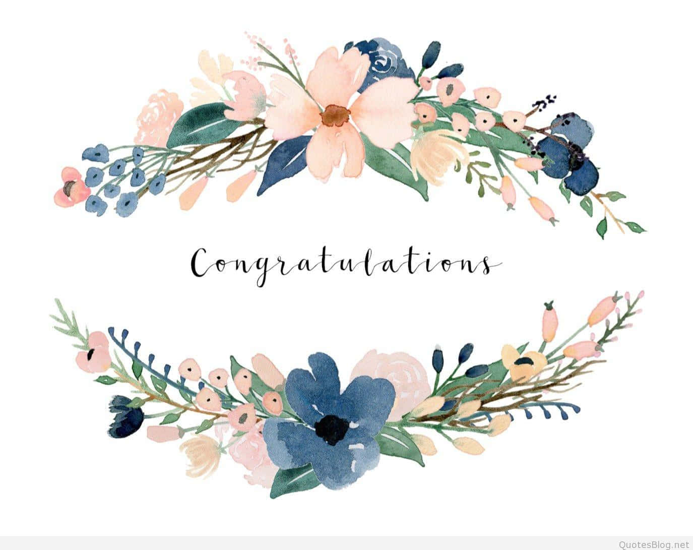 Congratulations Watercolor Wreath Png