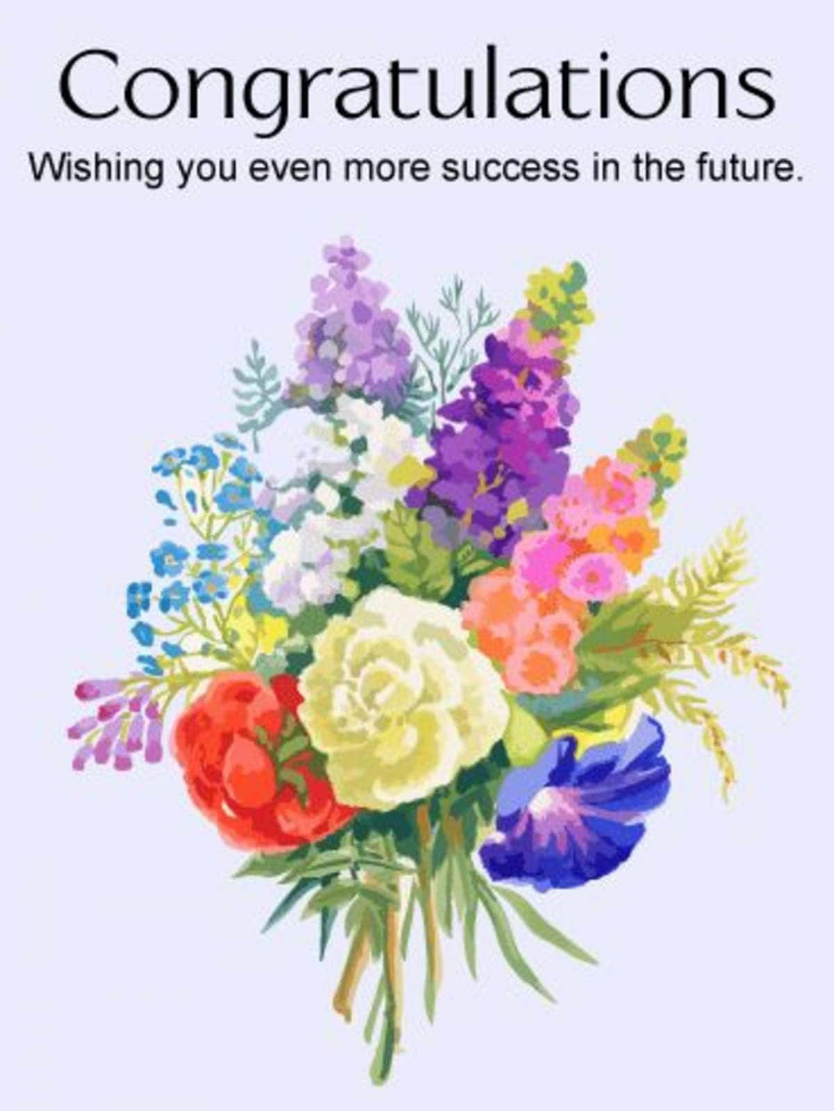 Congratulations With Flower Paintings Picture
