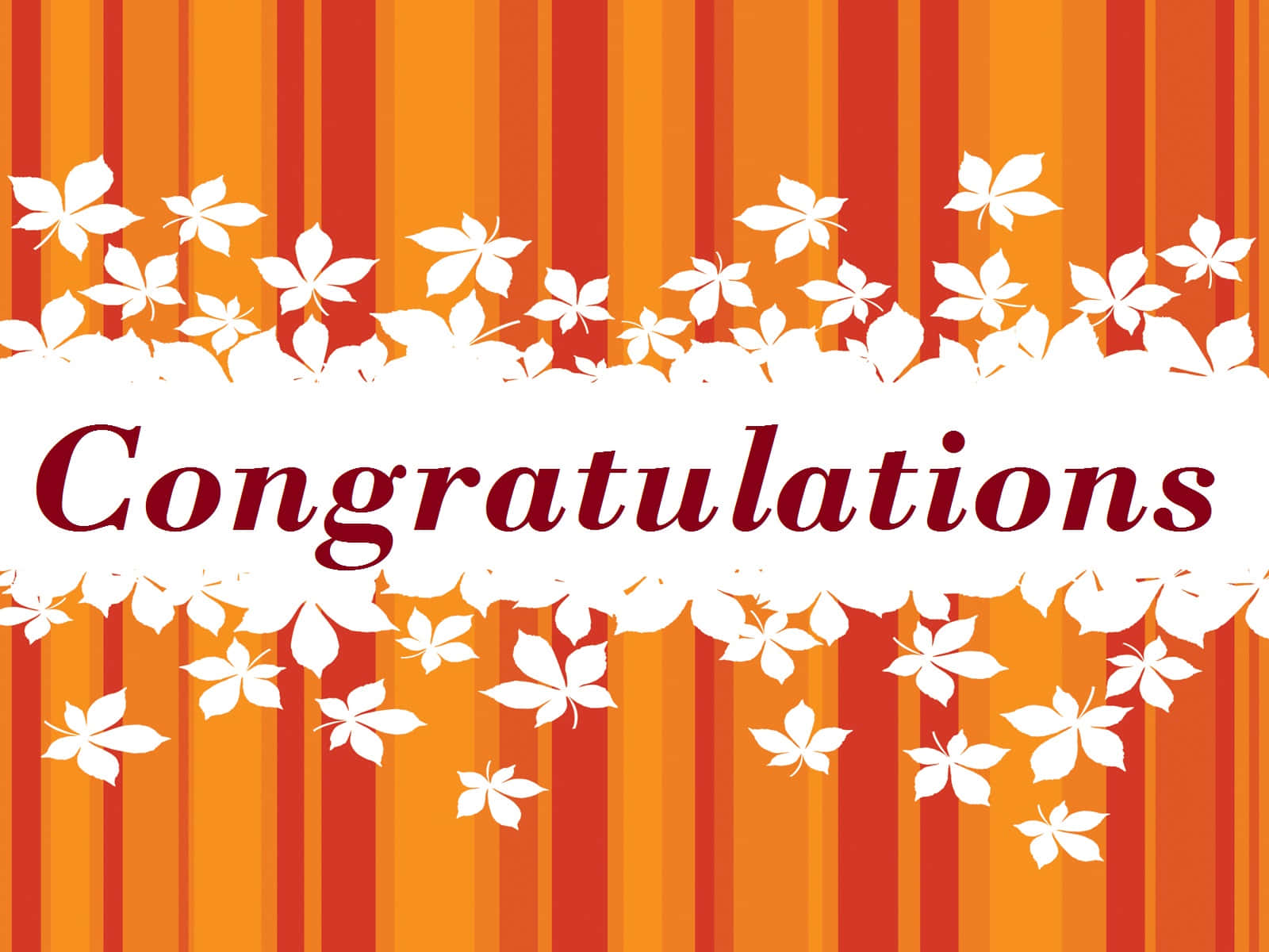 Orange Congratulations With Maple Leaves Picture