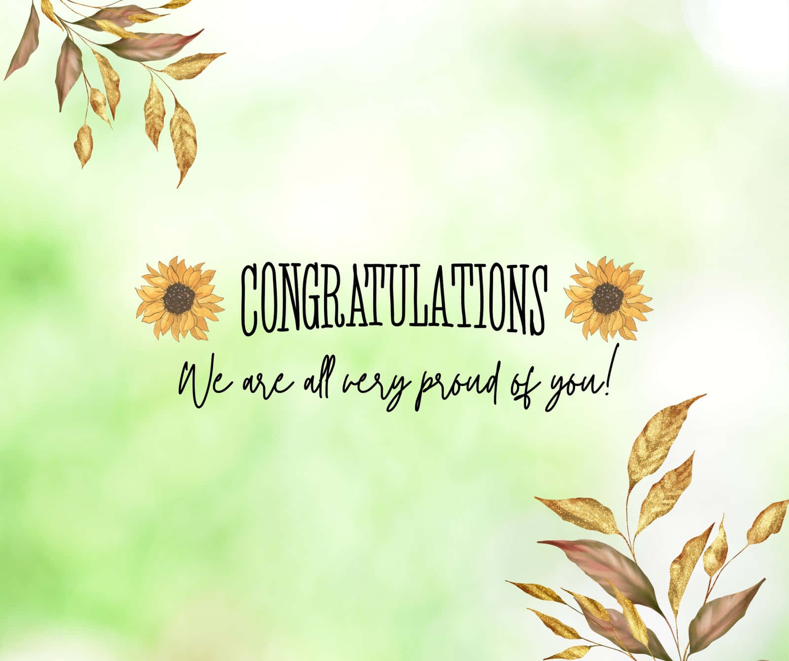 Congratulations Sunflower On Pastel Green Picture