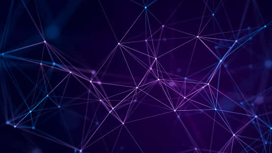 Connected Blue And Purple Dots Wallpaper