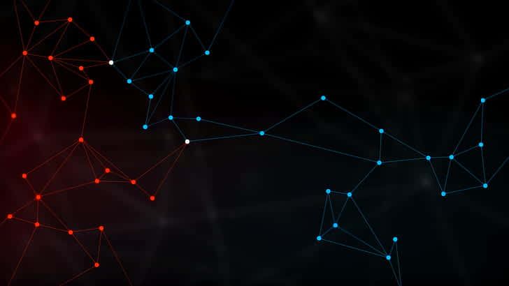 Connected Blue And Red Dots Wallpaper