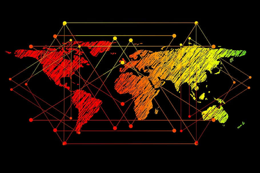 Digital Connection amongst Global Nations Wallpaper