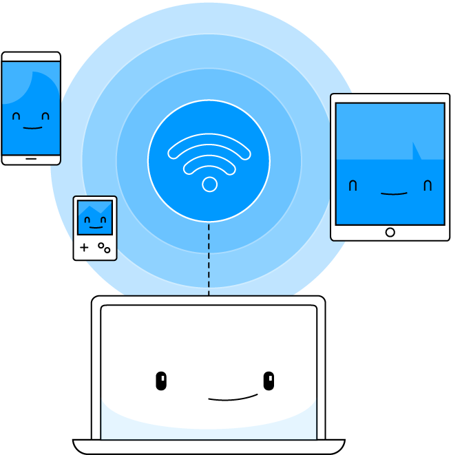 Connected Devices Wifi Illustration PNG