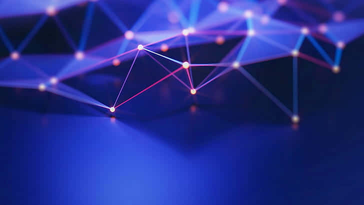 Connected Dots Forming 3D Shapes Wallpaper