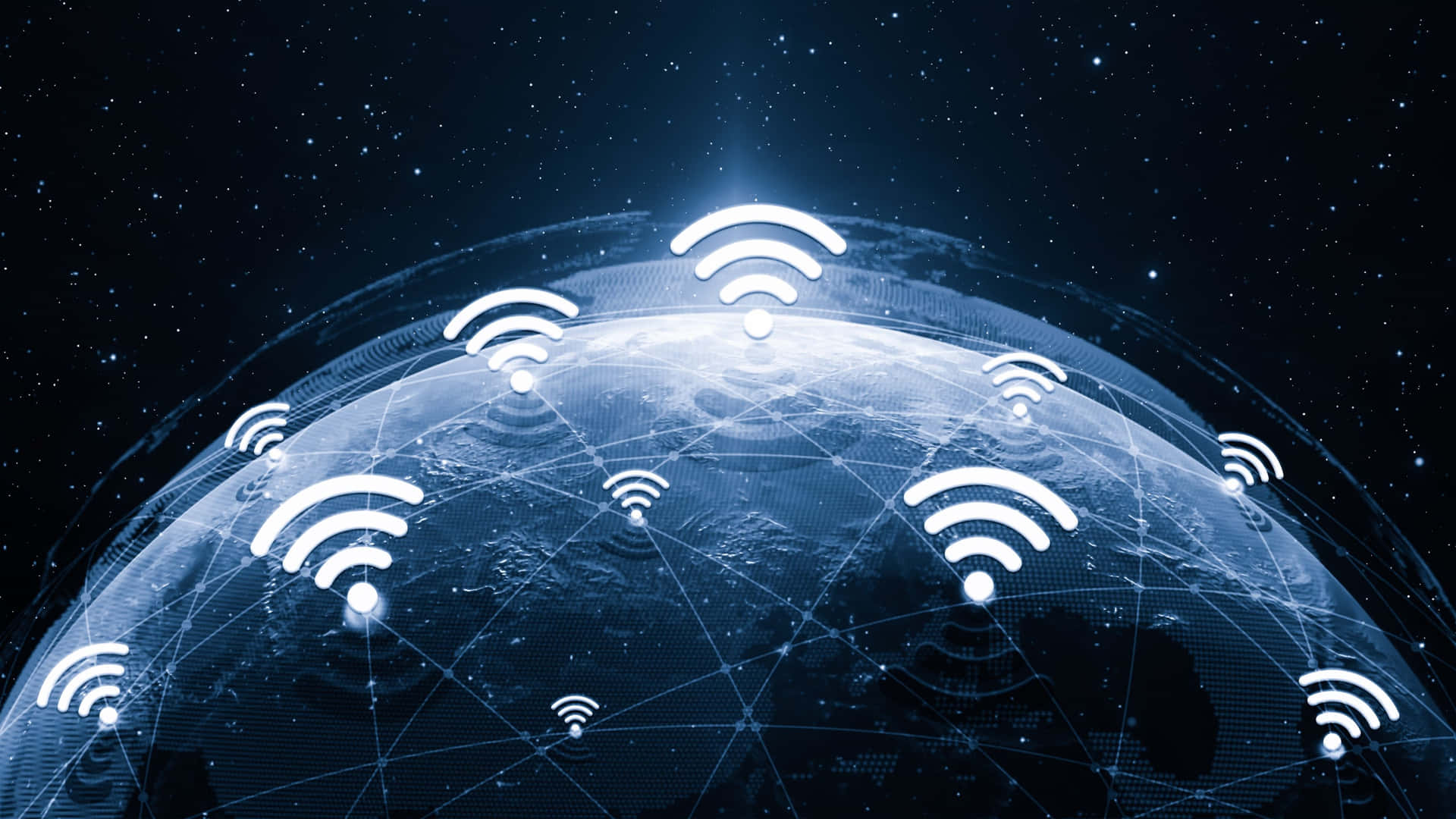 Connected WiFi Signals Around The World Wallpaper